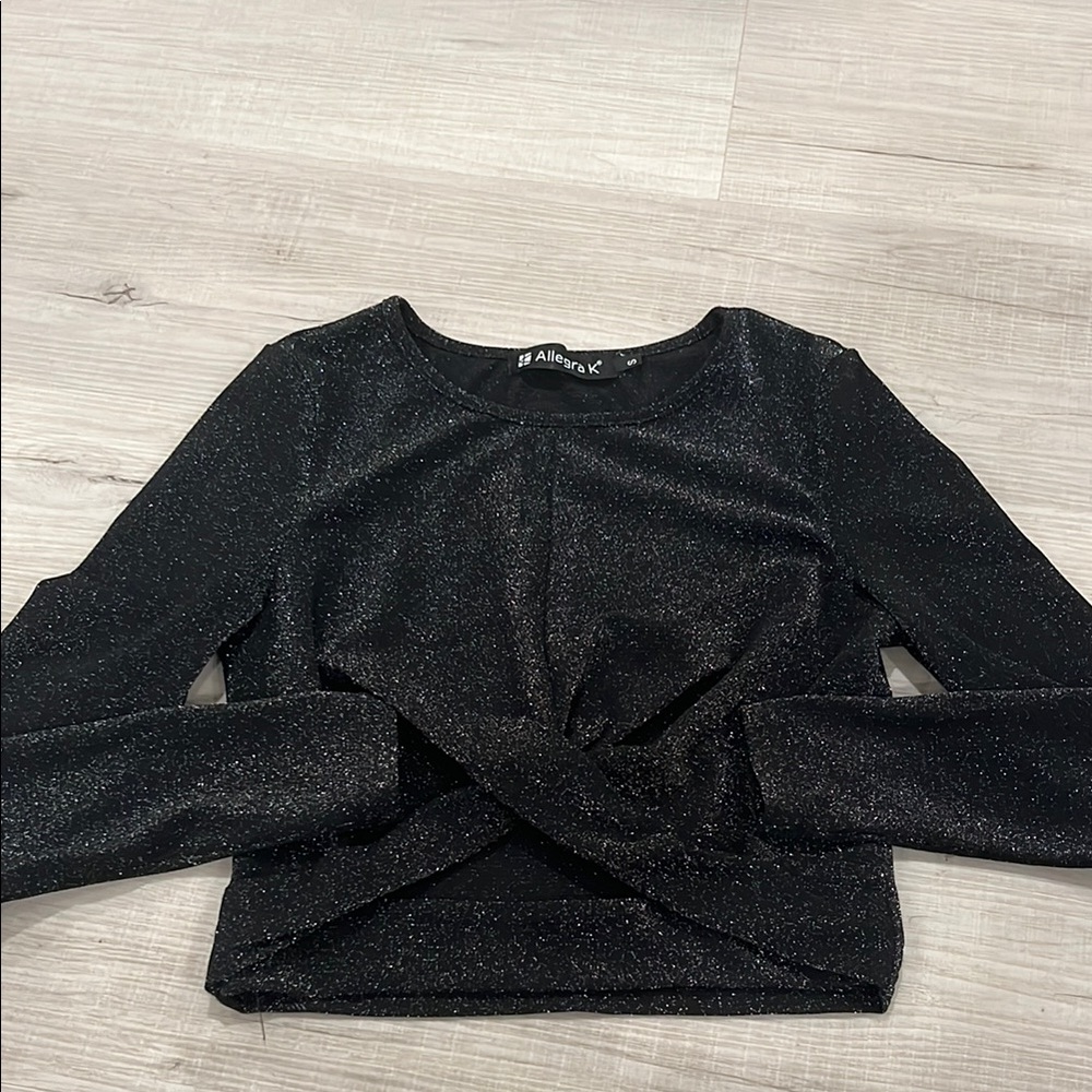 Allure Black Glitter Top